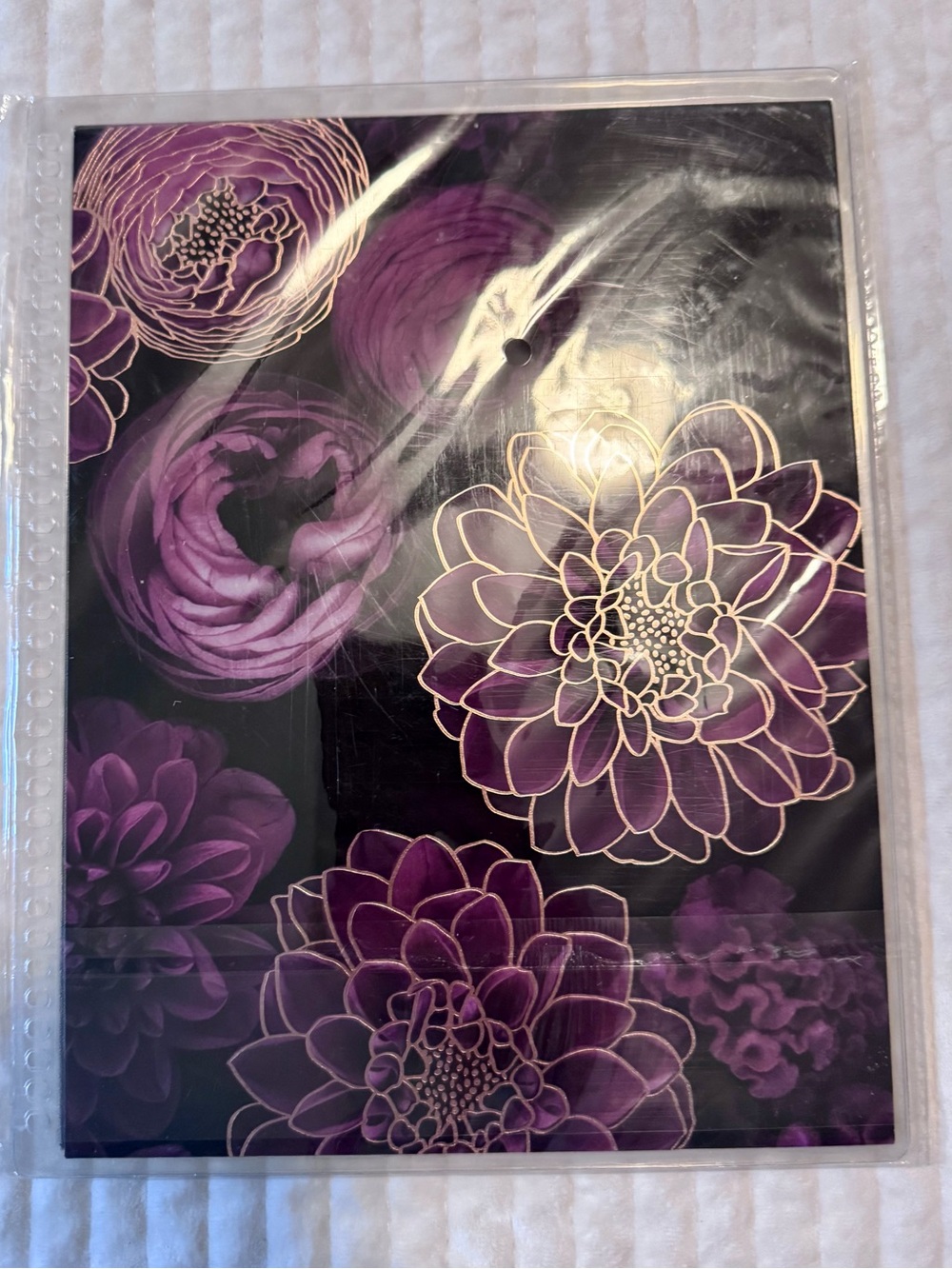 Erin Condren Planner Cover | Purple Floral | 9” x 7” Replacement